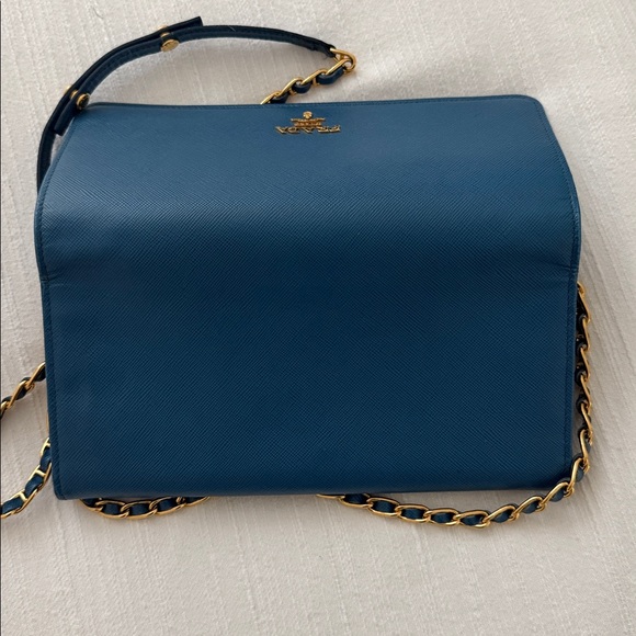 Prada Teal Leather Crossbody Bag with Gold Chain - Picture 4 of 4